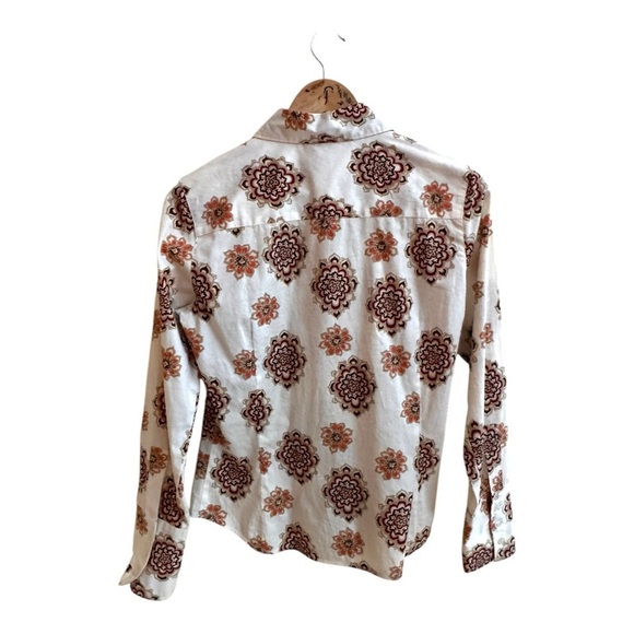 Central Park Floral Print Long Sleeve Collared Button Up Womens Size M - Picture 2 of 11